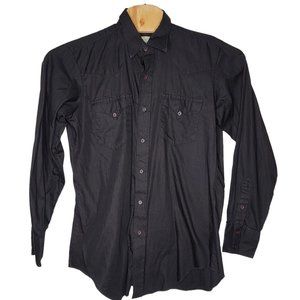 Baroque by HBarC Ranchwear 16‎ / 35 Solid Black Western Men's Button Down Shirt